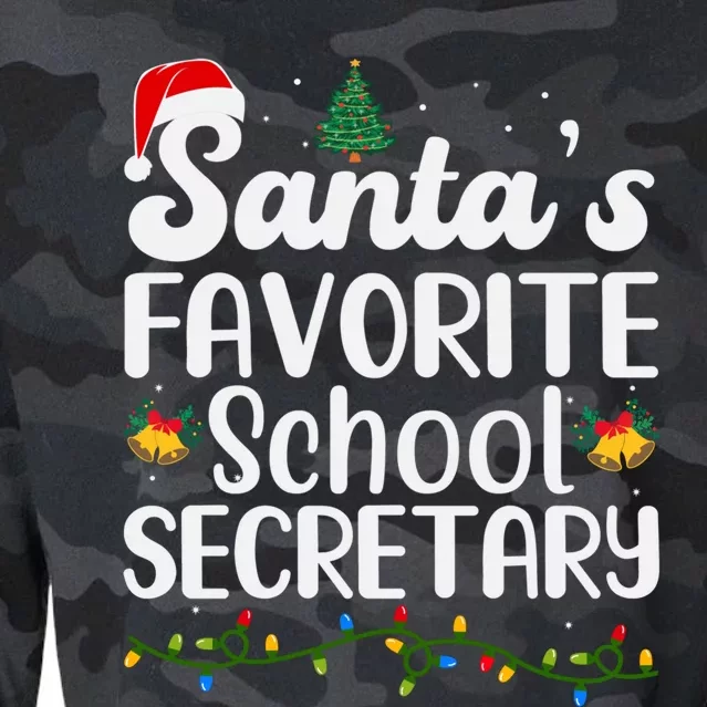 Santa's Favorite School Secretary Christmas Funny Xmas Party Meaningful Gift Cropped Pullover Crew