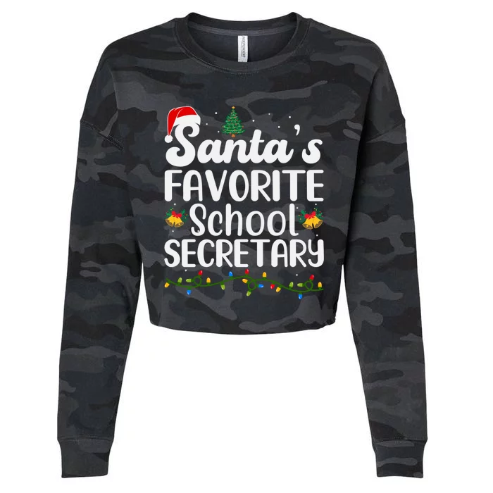 Santa's Favorite School Secretary Christmas Funny Xmas Party Meaningful Gift Cropped Pullover Crew