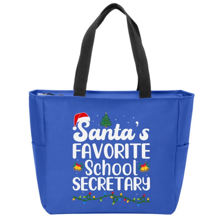 Santa's Favorite School Secretary Christmas Funny Xmas Party Meaningful Gift Zip Tote Bag