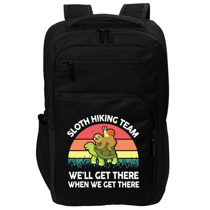 SlothShirt Funny Sloth Hiking Team Men Women Gift Hiking Impact Tech Backpack