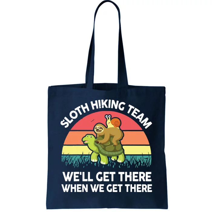 SlothShirt Funny Sloth Hiking Team Men Women Gift Hiking Tote Bag