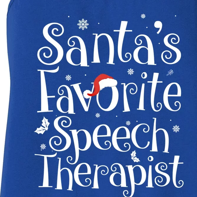 Santa's Favorite Speech Therapist Christmas Cute Xmas Funny Gift Great Gift Women's Racerback Tank