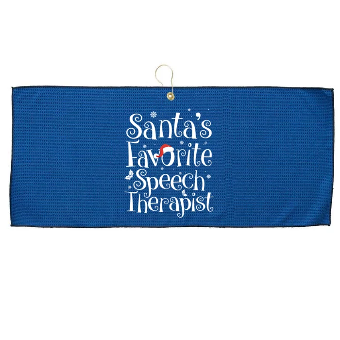 Santa's Favorite Speech Therapist Christmas Cute Xmas Funny Gift Great Gift Large Microfiber Waffle Golf Towel