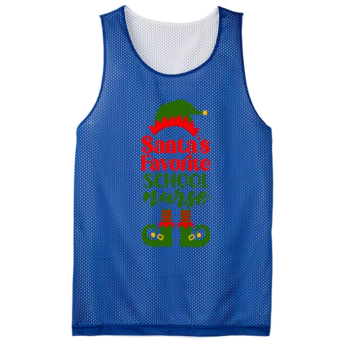 Santas Favorite School Nurse Christmas Funny Elf Gift Mesh Reversible Basketball Jersey Tank