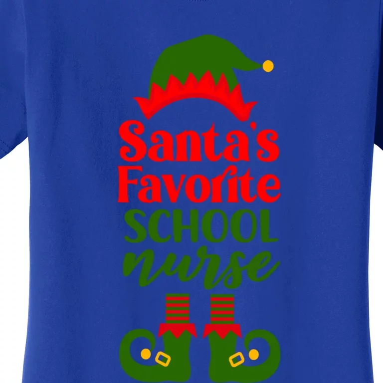 Santas Favorite School Nurse Christmas Funny Elf Gift Women's T-Shirt