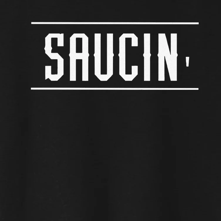 Saucin Funny Women's Crop Top Tee