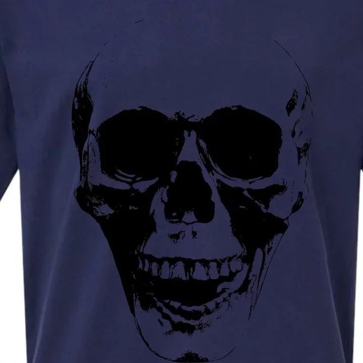 Skull Face Silhouette Grunge Rock Graphic Halloween Horror Sueded Cloud Jersey T-Shirt