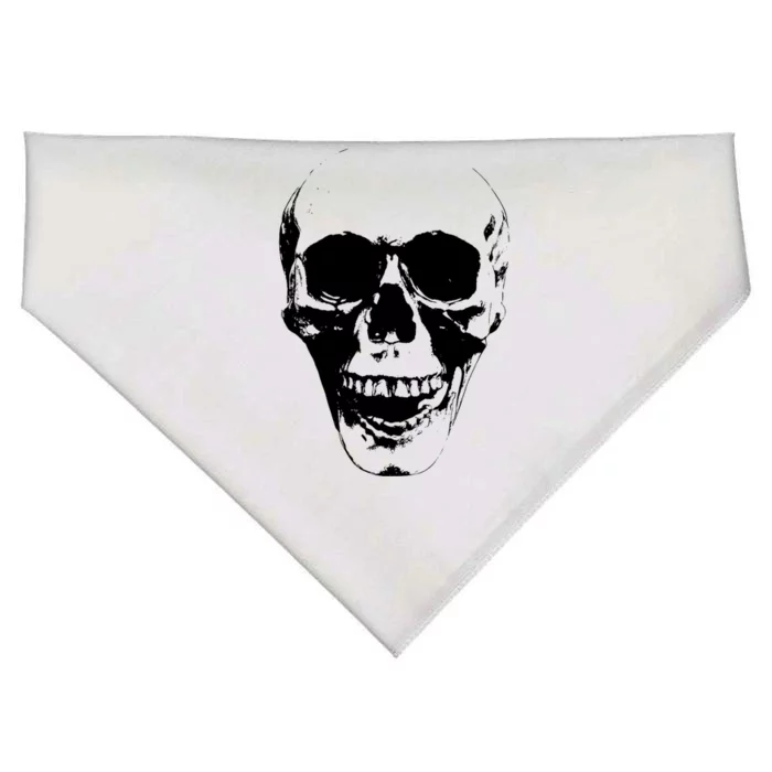 Skull Face Silhouette Grunge Rock Graphic Halloween Horror USA-Made Doggie Bandana