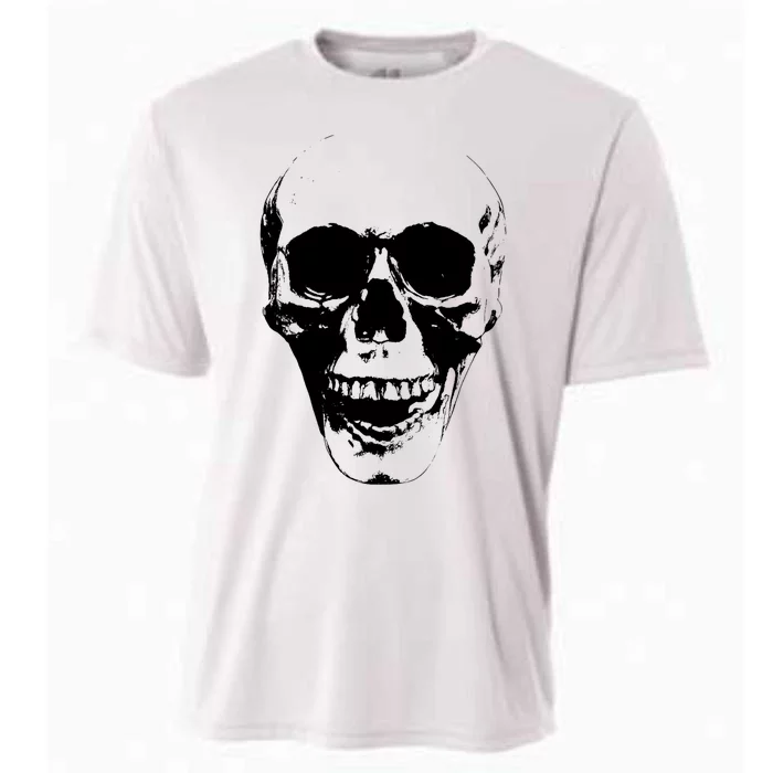 Skull Face Silhouette Grunge Rock Graphic Halloween Horror Cooling Performance Crew T-Shirt