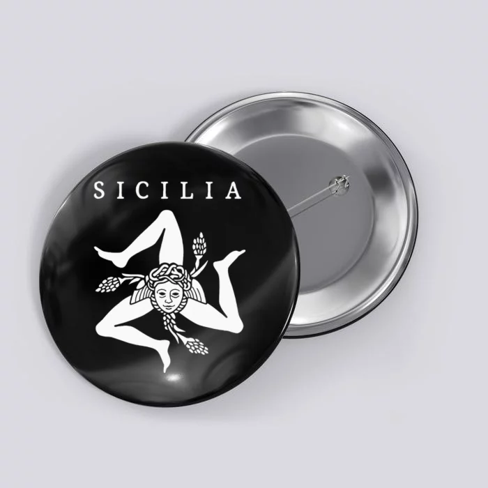 Sicilia Flag Sicily Palermo Italy Button