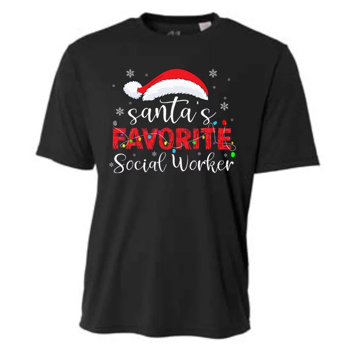 SantaS Favorite Social Worker Cooling Performance Crew T-Shirt