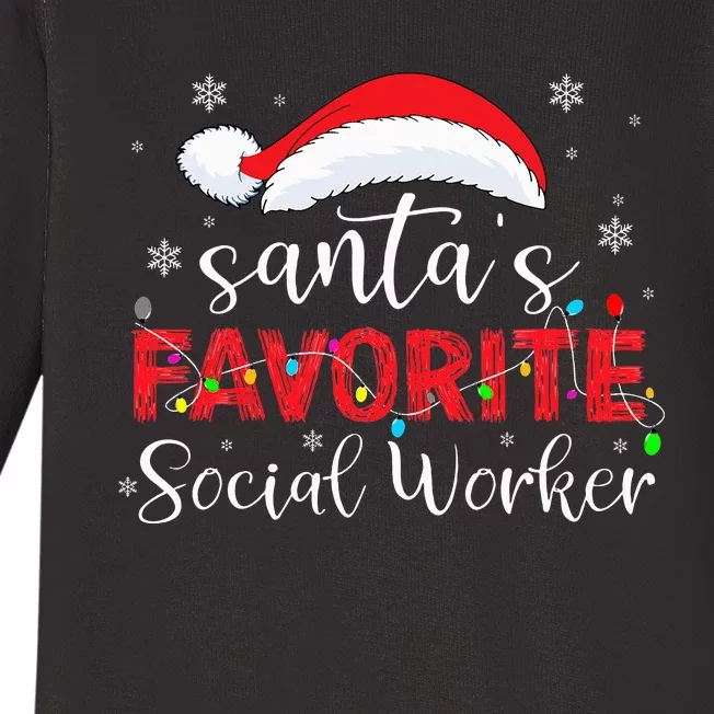 SantaS Favorite Social Worker Baby Long Sleeve Bodysuit