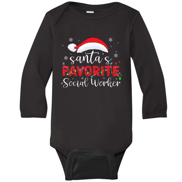 SantaS Favorite Social Worker Baby Long Sleeve Bodysuit