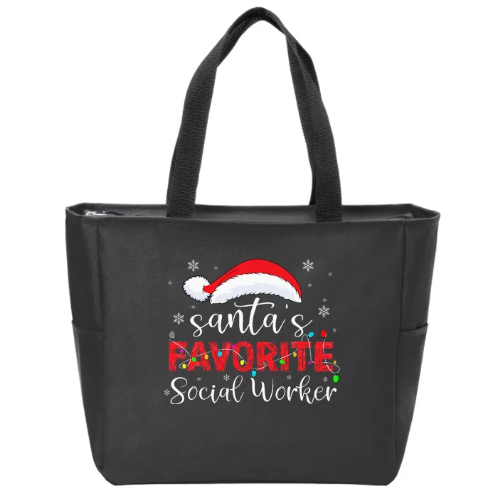 SantaS Favorite Social Worker Zip Tote Bag