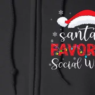 SantaS Favorite Social Worker Full Zip Hoodie