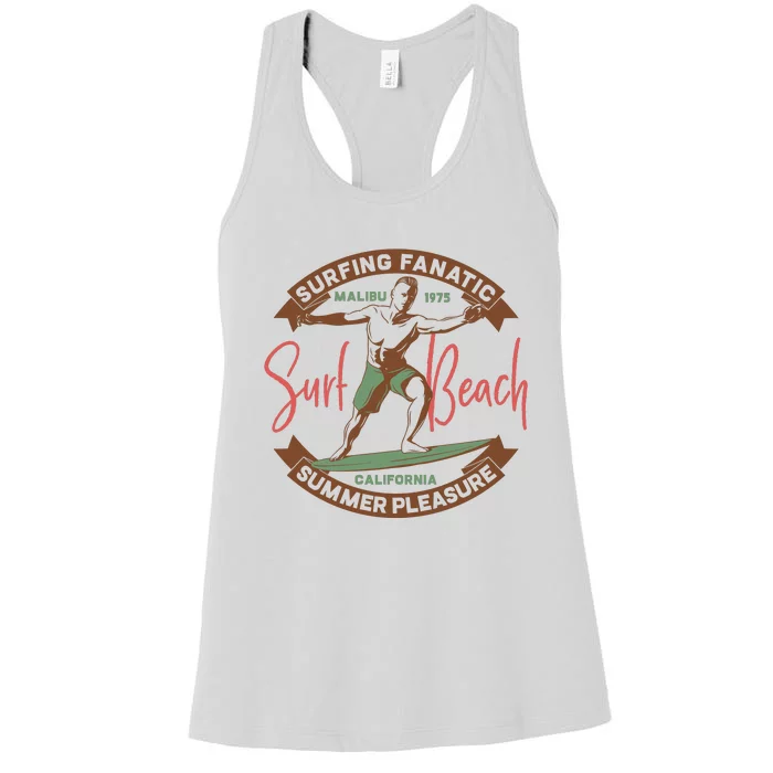 Surfing Fanatic Summer Pleasure Women's Racerback Tank