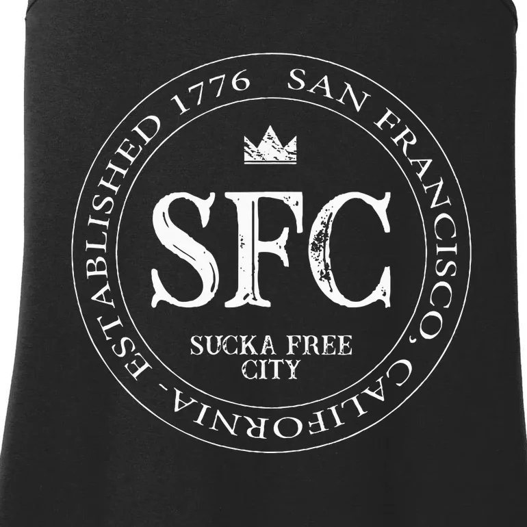 San Francisco Sucka Free City Sf Patch Badge Logo Ladies Essential Tank