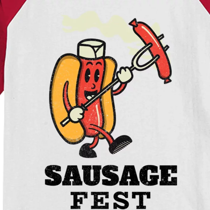 Sausage Fest Sausage Cute Gift Kids Colorblock Raglan Jersey