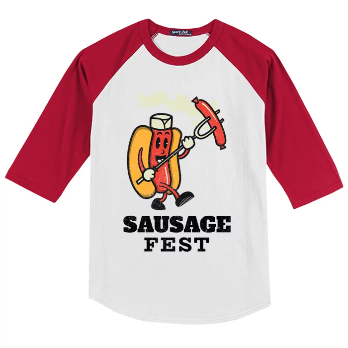 Sausage Fest Sausage Cute Gift Kids Colorblock Raglan Jersey