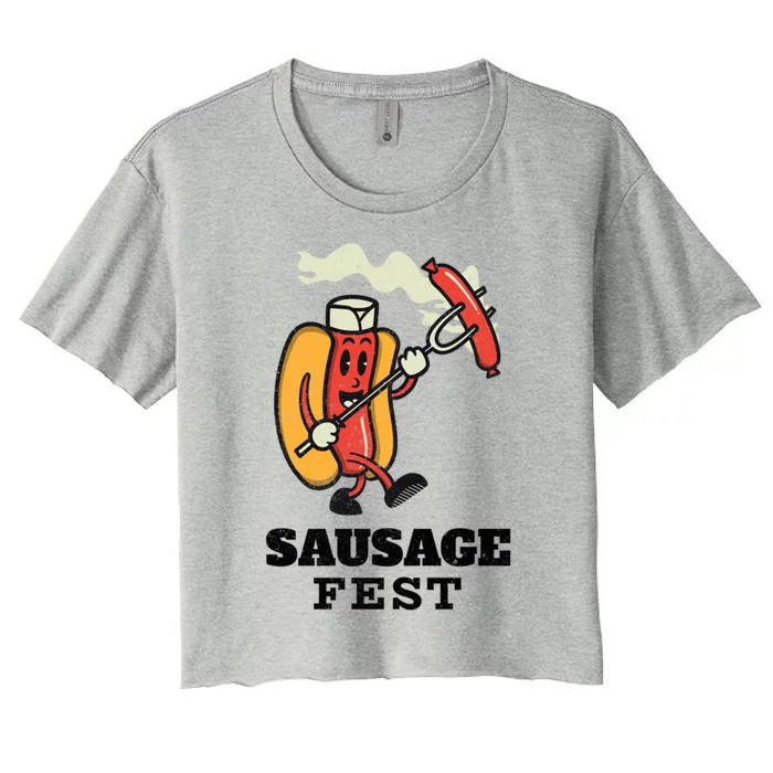 Sausage Fest Sausage Cute Gift Women's Crop Top Tee