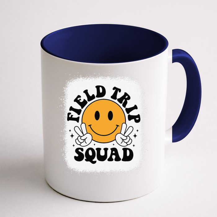 School Fieldtrip Squad Groovy Field Day 2024 Teacher Front & Back Coffee Mug