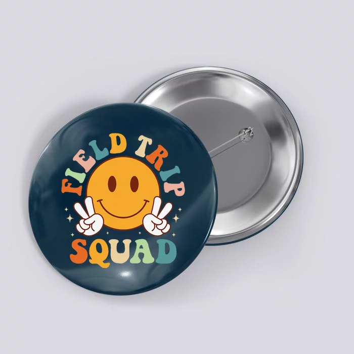 School Fieldtrip Squad Groovy Field Day 2024 Teacher Button