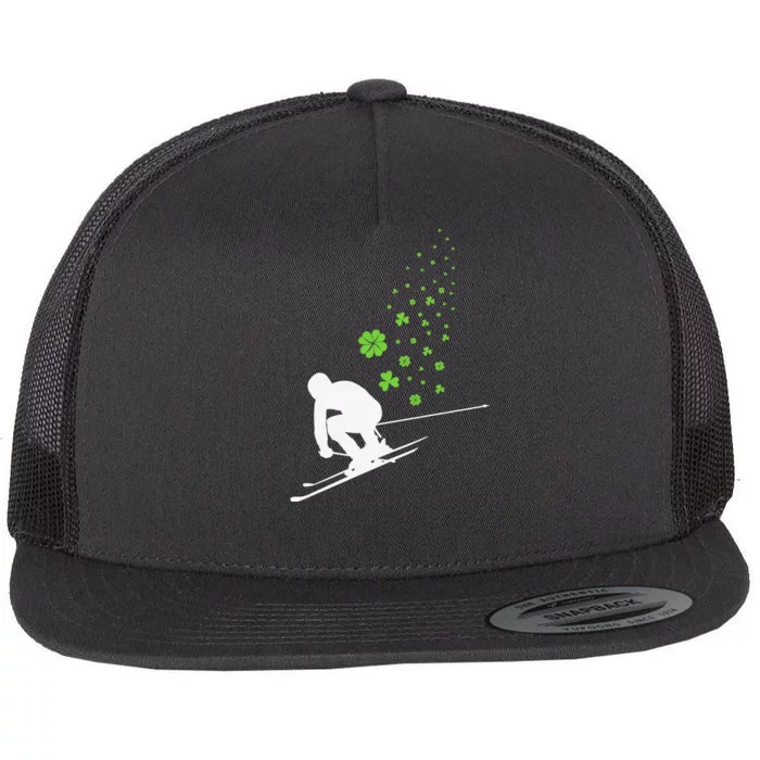 Ski Freestyle Skiing Patricks Day Flat Bill Trucker Hat