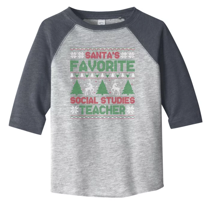 SantaS Favorite Social Studies Teacher Ugly Xmas Sweater Gift Toddler Fine Jersey T-Shirt