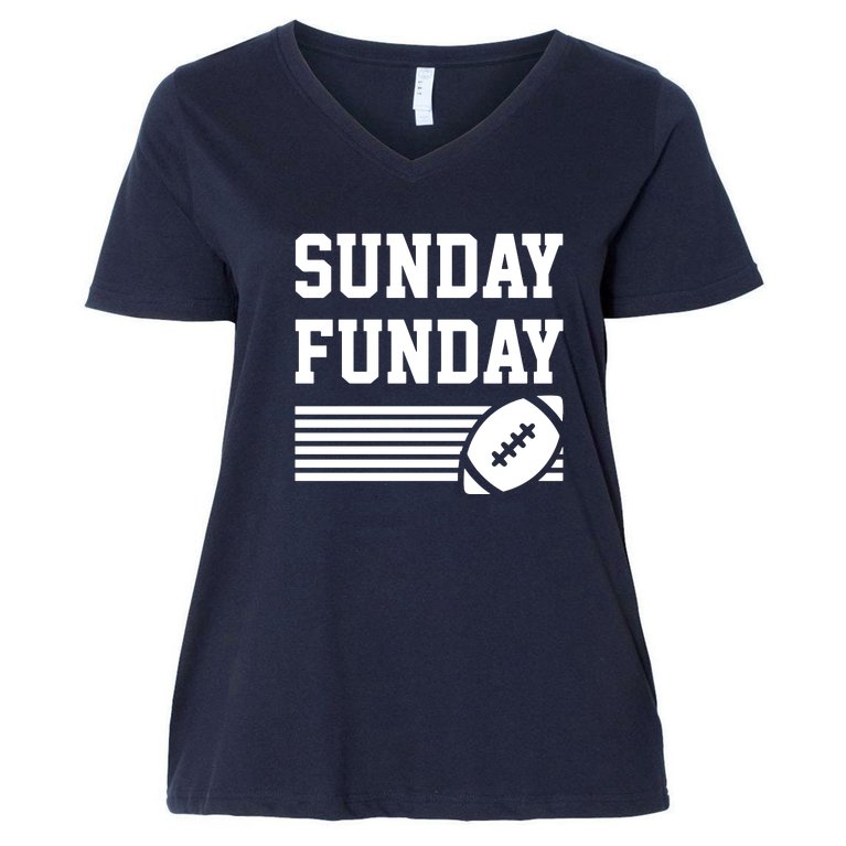 Sunday Funday Women's V-Neck Plus Size T-Shirt