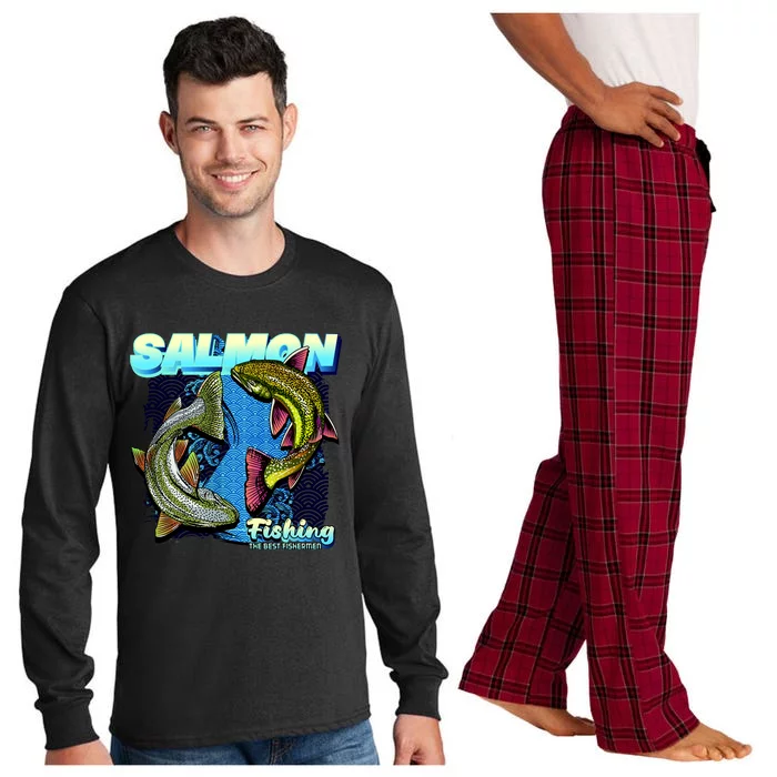 Salmon Fishing Long Sleeve Pajama Set