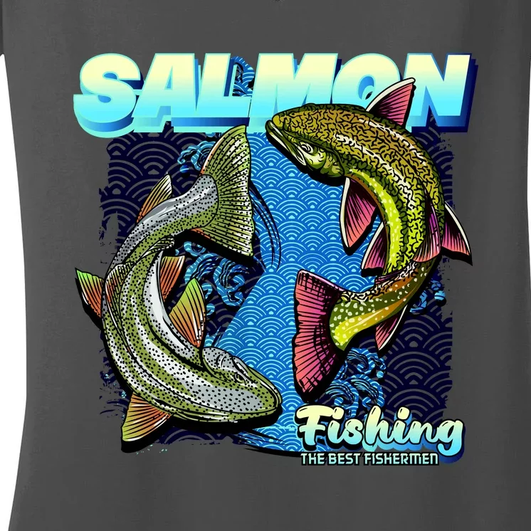 Salmon Fishing Women's V-Neck T-Shirt