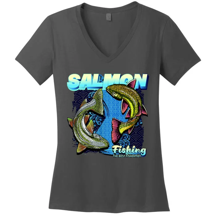 Salmon Fishing Women's V-Neck T-Shirt