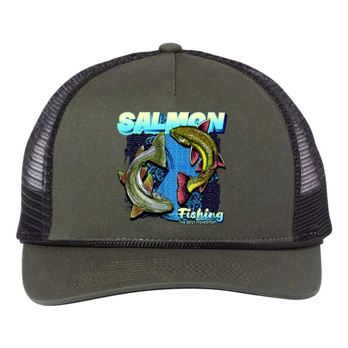 Salmon Fishing Retro Rope Trucker Hat Cap