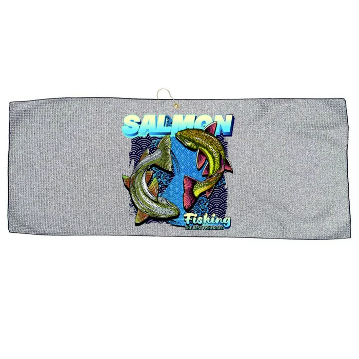 Salmon Fishing Large Microfiber Waffle Golf Towel