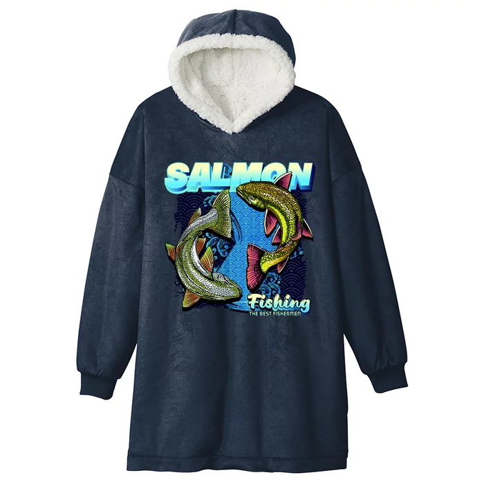 Salmon Fishing Hooded Wearable Blanket