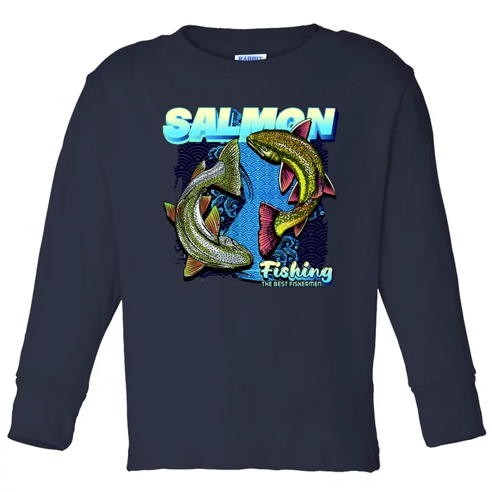 Salmon Fishing Toddler Long Sleeve Shirt