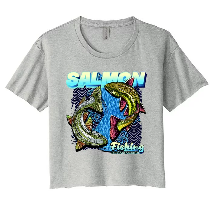 Salmon Fishing Women's Crop Top Tee