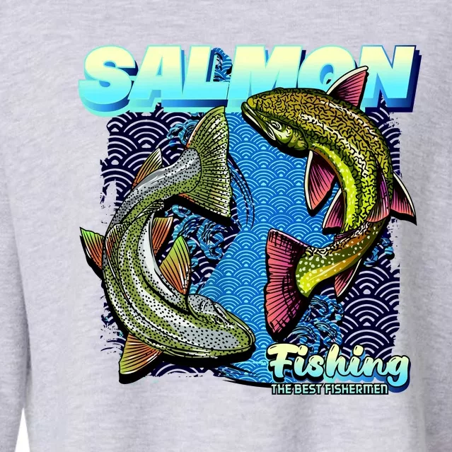 Salmon Fishing Cropped Pullover Crew