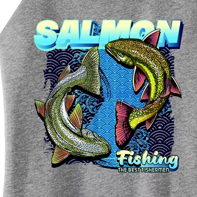 Salmon Fishing Women’s Perfect Tri Rocker Tank