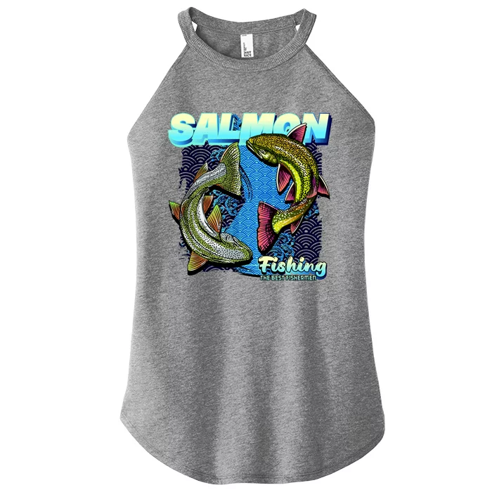 Salmon Fishing Women’s Perfect Tri Rocker Tank