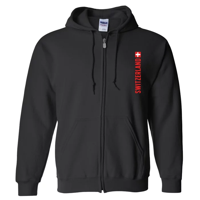 Switzerland Flag Full Zip Hoodie