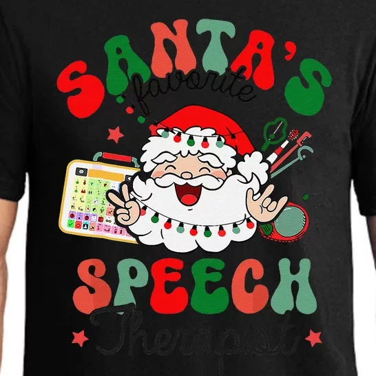 SantaS Favorite Speech Therapist Christmas Therapy Pajama Set