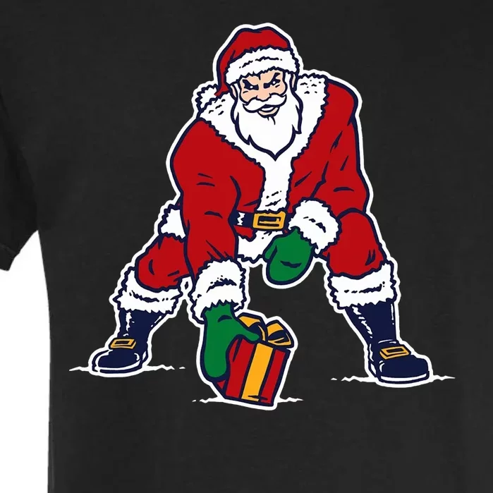 Santa Football Spike Present Garment-Dyed Heavyweight T-Shirt