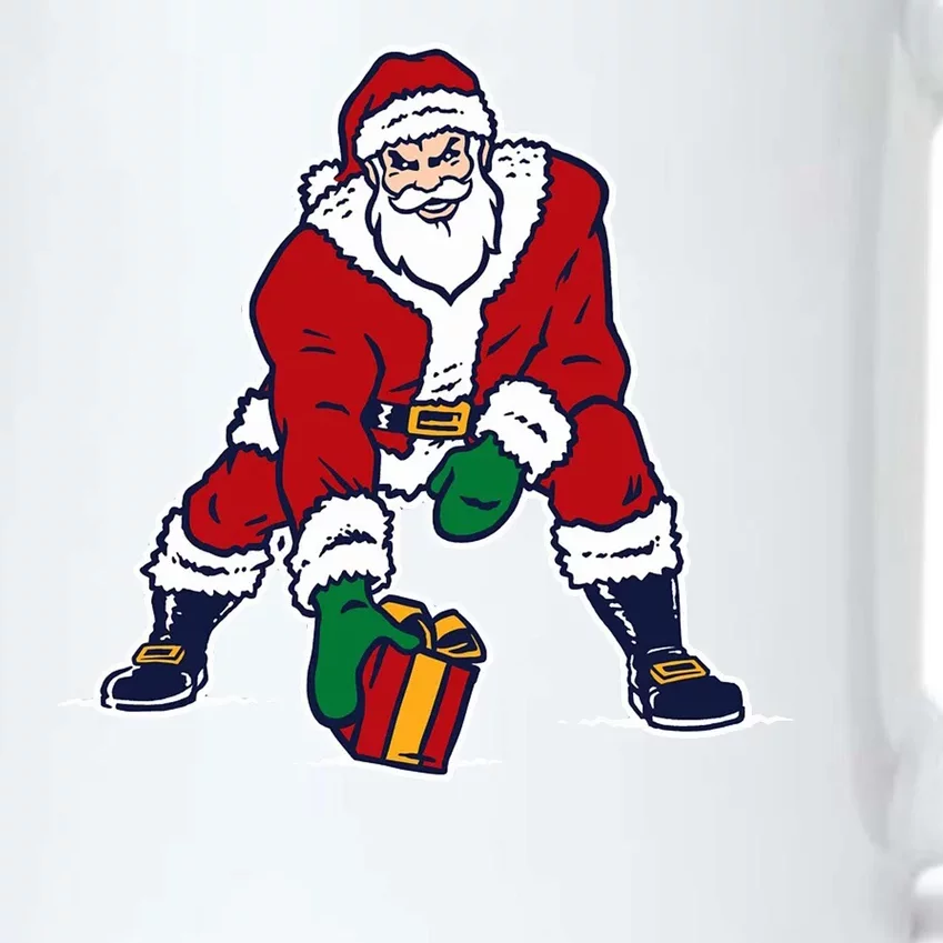 Santa Football Spike Present Black Color Changing Mug