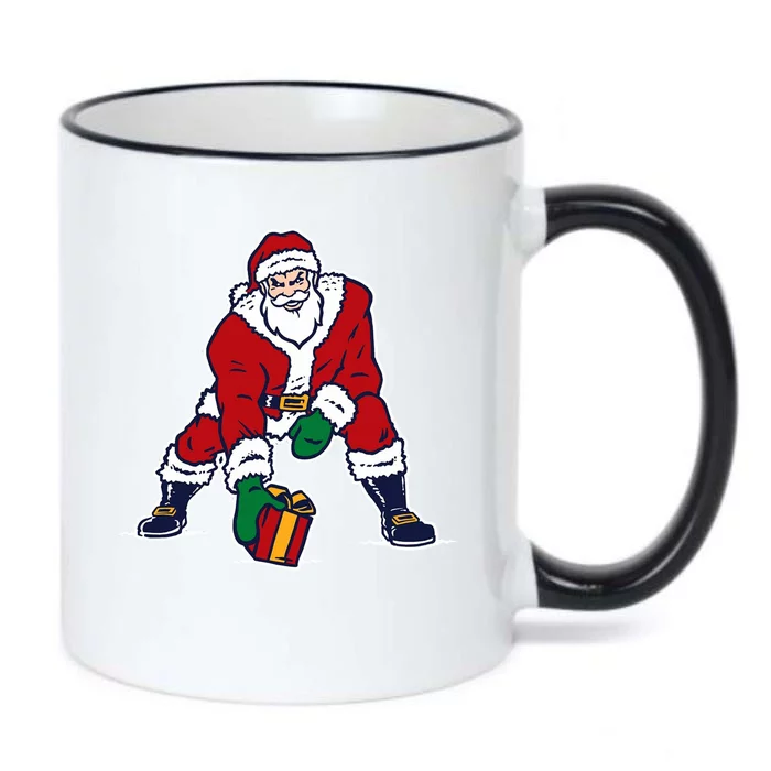 Santa Football Spike Present Black Color Changing Mug