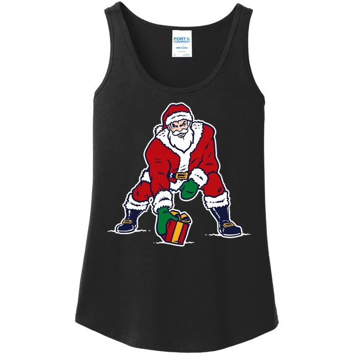 Santa Football Spike Present Ladies Essential Tank