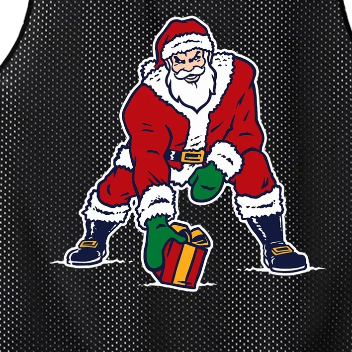 Santa Football Spike Present Mesh Reversible Basketball Jersey Tank