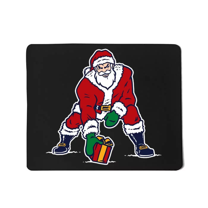 Santa Football Spike Present Mousepad