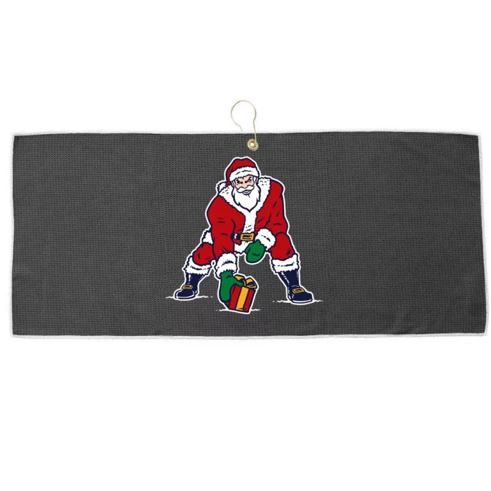 Santa Football Spike Present Large Microfiber Waffle Golf Towel