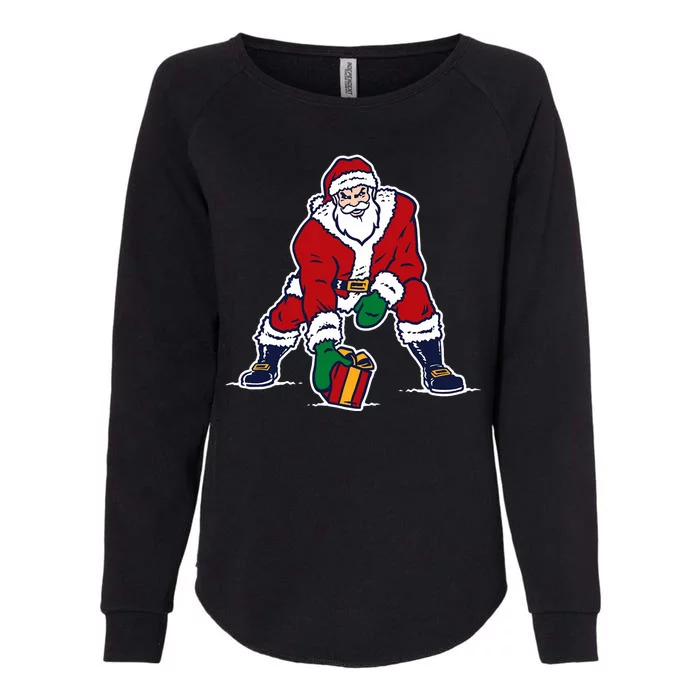 Santa Football Spike Present Womens California Wash Sweatshirt